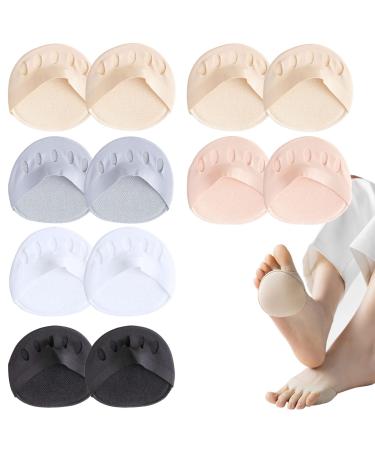 ZOCONE 6 Pairs Ball of Foot Cushion Pads for Women Reusable Honeycomb Forefoot Pads Prevention Pain Relief Foot Fatigue 5 Colors Non-Slip Metatarsal Pads for Women Suitable for Various Shoe Types White