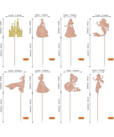 Rsstarxi 24 Pack Mermaid Birthday Cupcake Toppers Glitter Castle Girl Birthday Princess Cupcake Picks Decorations for Princess Mermaid Theme Baby Shower Birthday Party Cake Decorations Rose Gold Design 3 Rose Gold - Buy Online on GoSupps.com