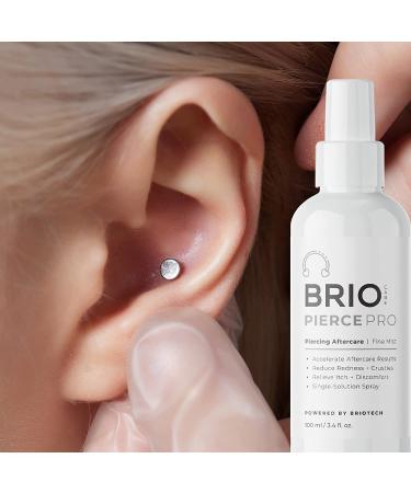 BrioCare Pierce Pro Gentle Saline Spray for Piercing & Body Mod Aftercare | Soothe Redness & Itch, Reduce Bumps | Hypochlorous HOCl Spray by BRIOTECH - Buy Online on GoSupps.com