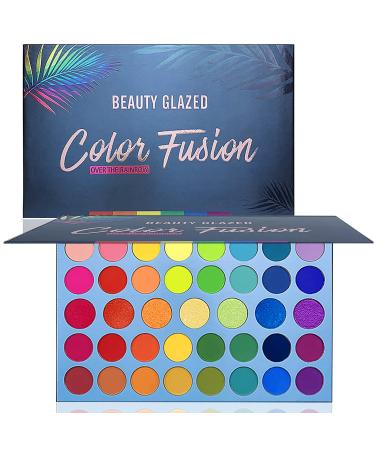Valentines Day Gift Color Fusion Eyeshadow Palette Highly Pigmented 39 Shades Matte and Shimmers Makeup Palette, Blendable Waterproof Eye Shadow, Cruelty- Free Makeup Pallet, Full Face Eye Make Up Colorful Color Play Color Fusion Palette