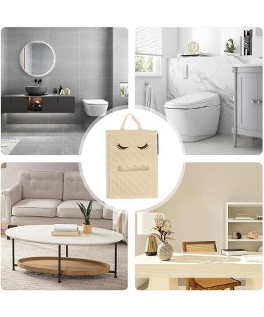 Toilet Paper Cute Eyelash Shape Cotton Toilet Paper Storage | Toilet Paper Dispenser Box for Camping Bathroom RV Car Travel No Glue or Drill Needed Beige - Buy Online on GoSupps.com