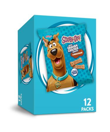 Kellogg's SCOOBY-DOO! Baked Graham Cracker Snacks, Made with Whole Grains, Kids Lunch Snacks, Cinnamon, 12oz Box (12 Pouches)
