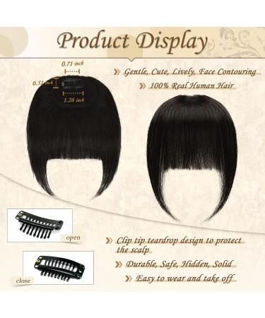 100% Remy Real Hair Clip-In Bangs - Sofeiyan Natural Black Fringe Extensions for Women - Buy Online on GoSupps.com