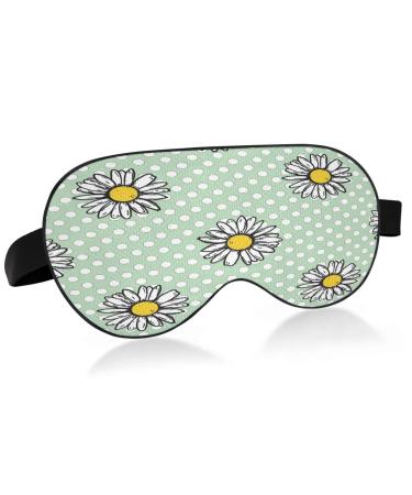 WELLDAY Sleep Mask Daisy Flroal Night Eye Shade Cover Soft Comfort Blindfold Blockout Light Adjustable Strap for Men Women