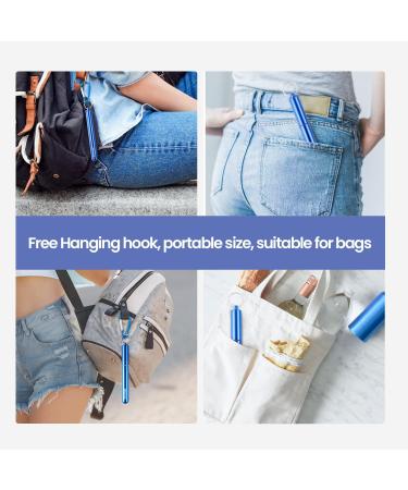 4 Pack Portable Reusable Metal Straws with Key-chain Case - Stainless Steel Telescopic Drinking Straws for Water & Smoothies (Silver/Blue/Red/Green) - Buy Online on GoSupps.com