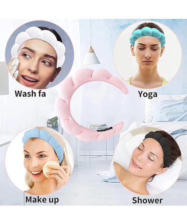 TNZLTDW Black Headband for Women with 4 Powder Puffs - Spa Headband for Skincare and Makeup | Non-Slip Skin Care Tool - Buy Online on GoSupps.com