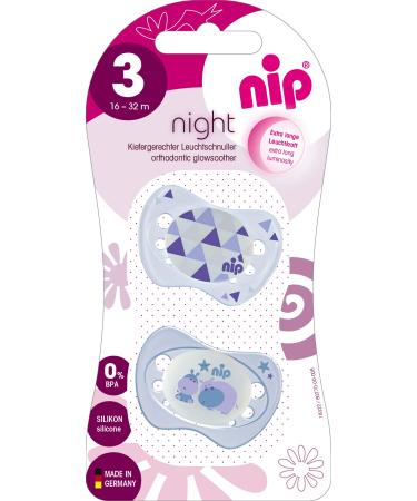 nip luminous pacifier Night Girl silicone 16 - 32 months