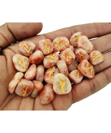 Sharvgun Sunstone Rune Set 25 pi ces avec tableau en bois MDF runique grav lettrage symbolique pa en velours noir/rouge pochette incluse bo te-cadeau - Buy Online on GoSupps.com