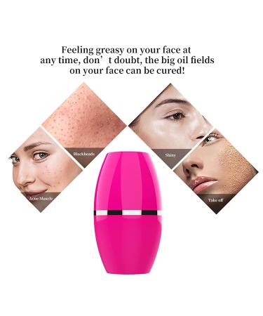 Oil Absorbing Volcanic Face Roller for Oily Skin Control | Reusable Facial Skincare Tool with Mini Massage | Pink Circle - Buy Online on GoSupps.com