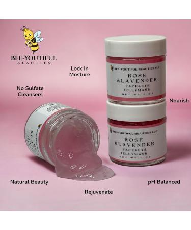 Rose & Lavender Jelly Face/Under Eye Mask | Brightening & Nourishing Skin Treatment | Natural Rose Water & Bee Pollen | 1 OZ - Buy Online on GoSupps.com