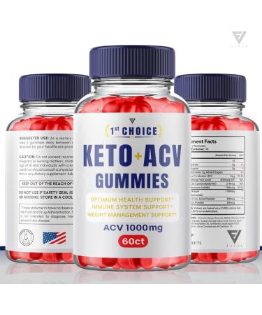 1st Choice Keto ACV Gummies - Advanced Weight Loss Supplement with Apple Cider Vinegar - Oprah Winfrey's Choice for Belly Fat - 60 Gummies - Buy Online on GoSupps.com