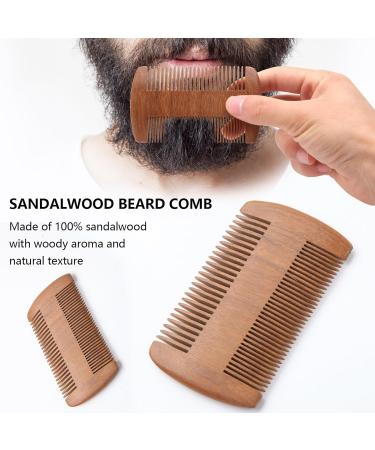 Nivaobi 3 Pcs Beard Brush and Comb Kit with Sandalwood Comb, Stainless Steel Scissors, and Boar Bristle Brush for Men's Grooming - Buy Online on GoSupps.com