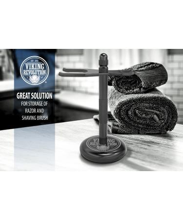 Black Safety Razor Stand - Prolong Razor Life with Shaving Brush Holder - Sturdy Weighted Base - Buy Online on GoSupps.com