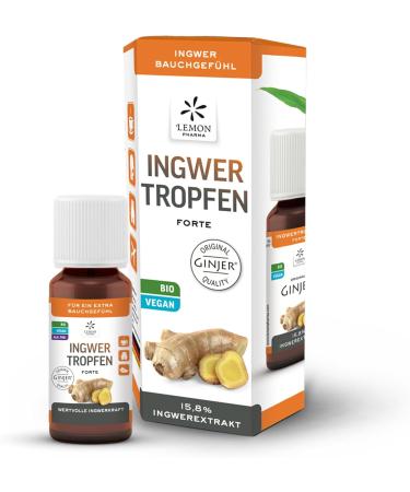Original GINJER ginger drops from Lemon Pharma organic and vegan 20 ml perfect for ginger shots and tea