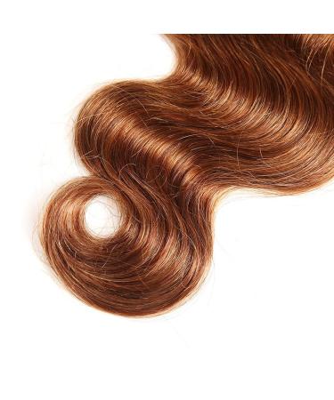 2 Tone Ombre Body Wave Hair 3 Bundles + 13x4 Lace Frontal | Brazilian Remy Virgin Human Hair Extensions | T4/30 Medium Brown/Auburn | 14 16 18+12 - Buy Online on GoSupps.com