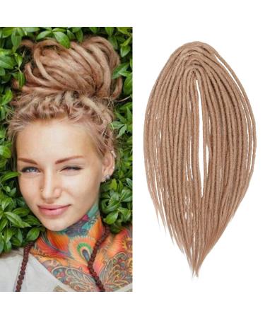 DSoar 24 inches 10 strands/Pack synthetic dreadlocks double ended extensions thin 0.6cm crocheted braided hair soft dreads reggae hip-hop hippie style 24inch-double ended 24#