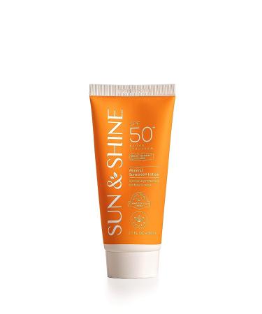 SUN & SHINE Mineral Sunscreen Lotion SPF50 1.7 Oz - Broad Spectrum UVA UVB Protection for Face & Neck - Zinc Oxide Sunburn Cream for Sensitive Skin - Buy Online on GoSupps.com