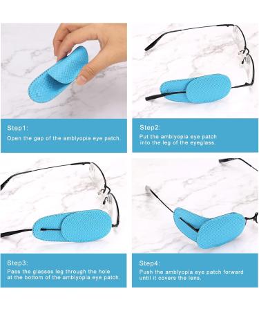 LUTER 6 Pi ces Cache Oeil pour Lunettes R utilisable Cache Oeil pour Couvrir l'Oeil Gauche Droit Am liorer la Vision pour Enfants et Adultes Oeil Paresseux Amblyopie Strabisme (Bleu M dium) - Buy Online on GoSupps.com