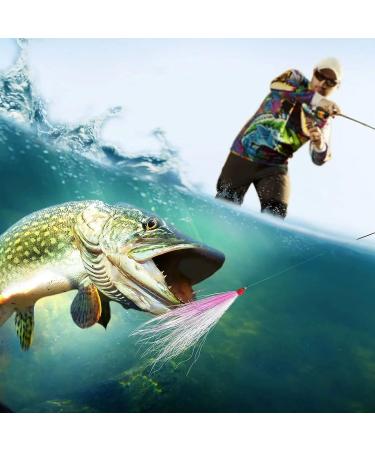 Bucktail Teasers Fishing Hook Kit - 8pcs Teaser Lures with Crystal Flash Skirt, Sharp Hook for Saltwater Fishing Jigs - Ideal for Catfish, Cod, Flounder, Fluke, Trout - Buy Online on GoSupps.com