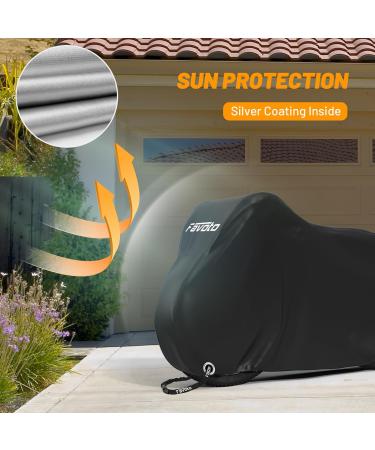 Favoto Waterproof Bicycle Cover - 210D Oxford Bike Garage Protection - XL 200x110x70cm Black - Durable & Portable with Storage Bag - Buy Online on GoSupps.com