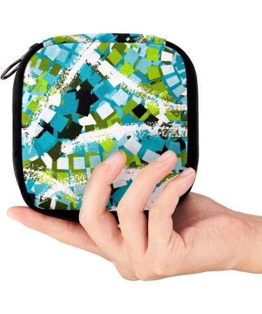 GIAPB Period Bag - Blue Plaid Art Color Print | Sanitary Napkin Storage & Makeup Pouch - Buy Online on GoSupps.com