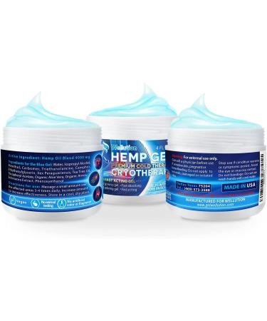Hemp Gel Cryotherapy Joint & Muscle - High Strength Formula with Natural Extracts - Soothes Feet, Knees, Back, Shoulders - Made in USA - Buy Online on GoSupps.com