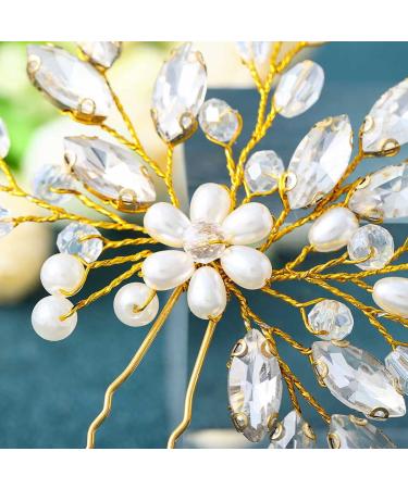 Unicra Rhinestone Bridal Hair Pins - Gold Wedding Hair Accessories for Women - Buy Online on GoSupps.com
