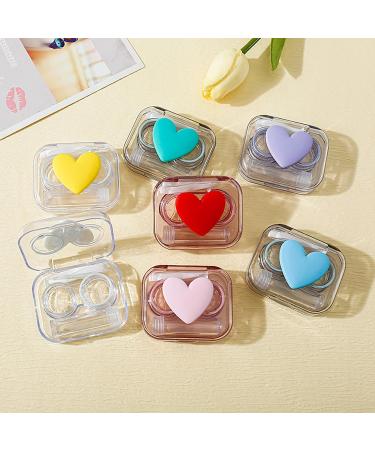 Heart-Shaped Portable Contact Lens Container Set - Leak-Proof Mini Box with Tweezers & Cleaner - Ideal for Travel - Green - Buy Online on GoSupps.com