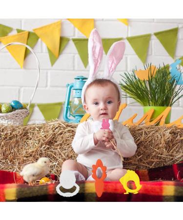 Anditoy Silicone 4 Pack Easter Teething Toys for 3-12 Months Baby Toddlers - My First Easter Teether - Easter Basket Stuffers Gifts - Buy Online on GoSupps.com