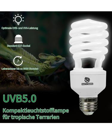 Repti Home 13W UVB Lamp 5.0 for Turtles Birds Lizards & Chameleons - E27 Terrarium Light for Reptiles & Amphibians - Buy Online on GoSupps.com