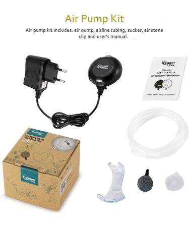 Hygger Quiet Aquarium Oxygen Pump - Ultra Quiet 33dB | 1.5W Power | 420ml/m | Ideal for Fish Pools & Nano Aquariums - Black - Buy Online on GoSupps.com