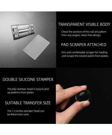 Clear Silicone Double-Sided Nail Art Stamper with Scraper - DIY Nail Decor Tool - Buy Online on GoSupps.com