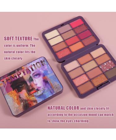 Palette de fards paupi res 24 couleurs tons chauds mats scintillants marron brillant imperm able nacr paillettes tons terrestres longue tenue portable marron chaud - Buy Online on GoSupps.com