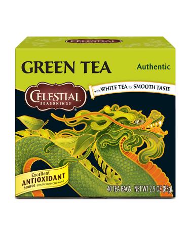 Celestial Seasonings Green Tea, Authentic, Contains Caffeine, 40 Count (Pack of 6) (Packaging May Vary) Authentic 40 Count (Pack of 6)