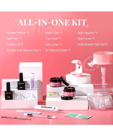 Morovan Solid Builder Gel for Nails - Non-Stick 2 Colors | Long-Lasting Nail Extension & 3D Sculpture Gel for DIY Nail Art - Buy Online on GoSupps.com