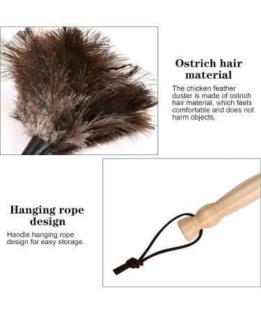 Kioiner Ostrich Feather Duster 34cm/13.3inch Antistatic Natural Ostrich Feather Duster Fluffy Feather Duster with Wooden Handle for Home Office Car Keyboard Blinds Bookcase Furniture - Buy Online on GoSupps.com