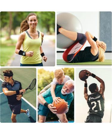 Quelcc 2-Piece Soft Cotton Welding Tape Wristbands for Sports - Tennis Handball & Running Black - Buy Online on GoSupps.com
