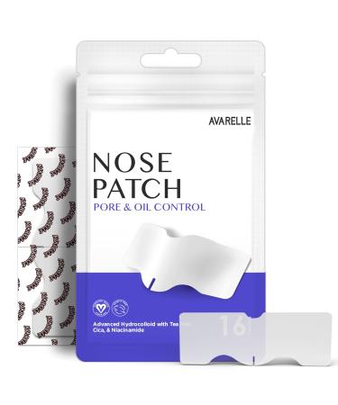 AVARELLE Nose Patch Pore & Oil - Hydrocolloid Pore Strips for Nose Pore  Oil  Blackhead  Pimples and Zits | Large Pore Nose Strips | Vegan  Cruelty Free Certified (16 PATCHES)