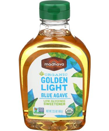 Madhava Naturally Sweet Organic Blue Agave Low-Glycemic Sweetener, Golden Light, 23.5 Ounce