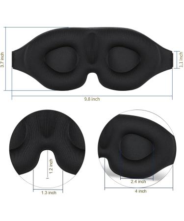 3D Contoured Cup Sleep Mask for Men and Women - Light Blocking Eye Mask for Sleeping - Adjustable Strap and Soft Comfort Cover - Ideal for Travel, Yoga, and Nap - Buy Online on GoSupps.com