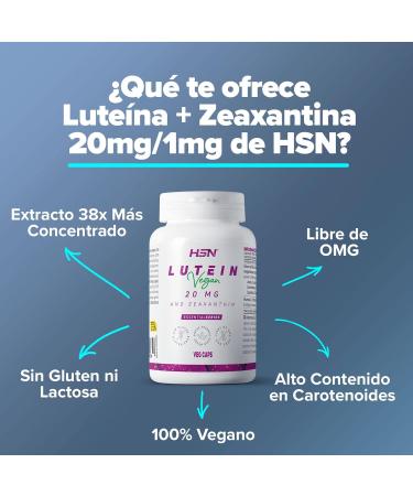 HSN Lutein 20mg with Zeaxanthin - 2-Month Supply | Antioxidant Eye Health | Vegan Gluten-Free & Lactose-Free | 120 Veggie Capsules - Buy Online on GoSupps.com