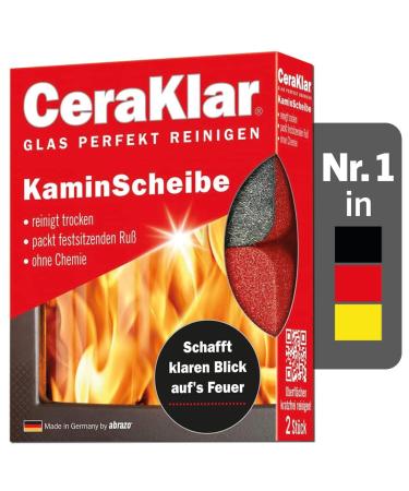 Abrazo Cera -clear fireplace disc - 2 fireplace cleaners for scratch -free fireplace windscreen cleaning without chemistry fireplace las cleaner fireplace cleaner disc single