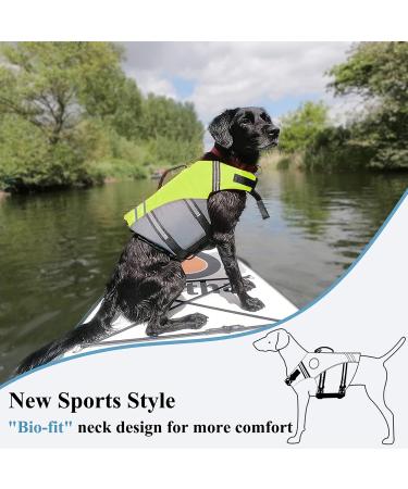 Vivaglory Neon Yellow Life Jacket for Large Dogs | Adjustable Durable & Safe - XL (79-99 cm) - Buy Online on GoSupps.com