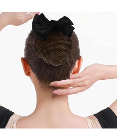 KALLORY French Barrette Hair Bun Net Mesh Cover Bowknot Hair Clip for Women (Black) - 11.5*7cm - Buy Online on GoSupps.com