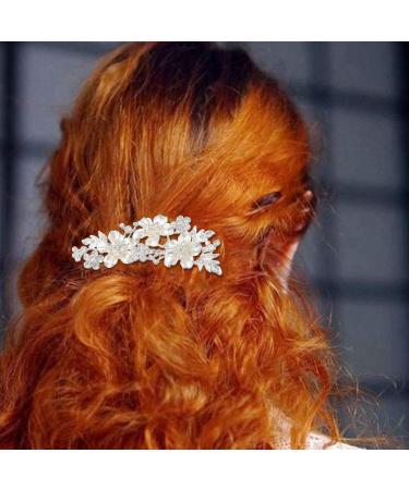 Wedding Bridal Hair Combs Vintage Imitation Crystal Hairpins Prom Jewelry Gold Silver Flower Pattern Hair Accessories Pins Women Silver - Buy Online on GoSupps.com