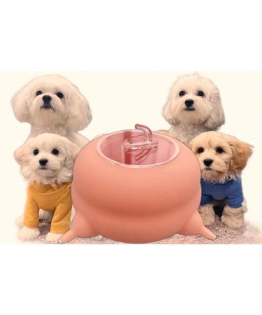 Puppy Milk Feeder with Four 4 Nipples Silicone Puppy Nursing Station,Pet Milk Feeder Bowl for Kittens, Puppies, Rabbits,Kitten Nipple Puppy Feeder,Capacity 200ml,6.76us fl oz Pink