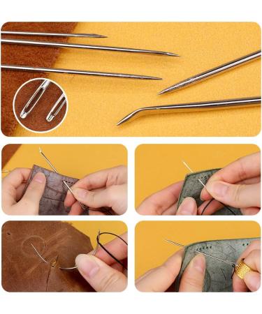 12 Pcs Adjustable Metal Sewing Thimble Set with Leather Coin Thimble - Hand Sewing Needle Kit and Finger Protector for DIY - Style 02 - Buy Online on GoSupps.com