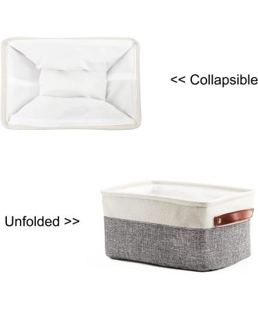HNZIGE Small Storage Baskets (6 Pack) - White & Gray Fabric Baskets for Shelves, Closets, Laundry & Nursery - Decorative Gift Baskets - 11.8 x 7.8 x 5.1 - Buy Online on GoSupps.com