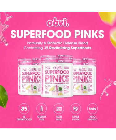 Obvi Superfood Pinks - Immunity & Probiotic Blend  Pink Lemonade - 20 Servings - Buy Online on GoSupps.com