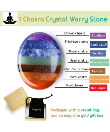 Buy Xiannvxi Chakra Crystals | Healing Thumb Stones for Stress Relief & Meditation | Naturally Polished Oval Pocket Stones - Buy Online on GoSupps.com